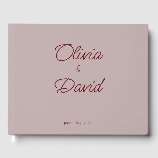 Elegant Dusty Rose Wedding Gästebuch (Vorderseite)