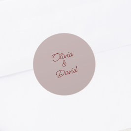Elegant Dusty Rose Wedding Runder Aufkleber
