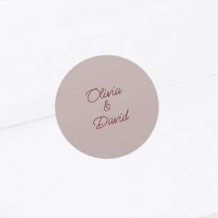 Elegant Dusty Rose Wedding Runder Aufkleber