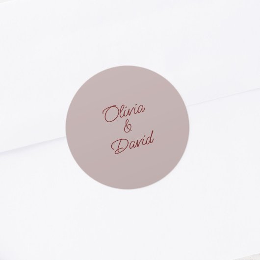 Elegant Dusty Rose Wedding Runder Aufkleber