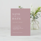 Elegant Dusty Rose Wedding Save the Date (Stehend Vorderseite)