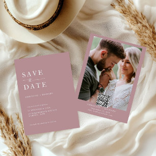 Elegant Dusty Rose Wedding Save the Date