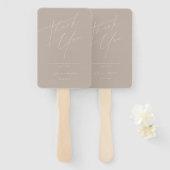 Elegant Dusty Rose Wedding Thank You Hand Fan Fächer (Vorne und Hinten)