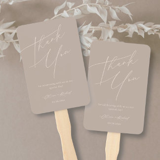 Elegant Dusty Rose Wedding Thank You Hand Fan Fächer