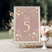 Elegant Dusty Rose Wedding Tischnummer