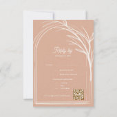 Elegant Dusty Rose With QR Code Wedding Reply By RSVP Karte (Rückseite)