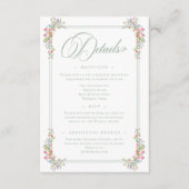 Elegant Dusty Sage Pastel Wildflower Crest Wedding Begleitkarte (Vorderseite)