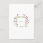 Elegant Dusty Sage Pastel Wildflower Crest Wedding Begleitkarte (Rückseite)