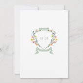 Elegant Dusty Sage Pastel Wildflower Crest Wedding Einladung (Rückseite)