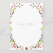 Elegant Dusty Sage Pastel Wildflower Crest Wedding Menükarte (Rückseite)