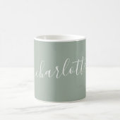 Elegant Dusty Sage Script Modern Name Personalized Kaffeetasse (Mittel)