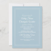 Elegant Dusty Sky Blue White Wedding Einladung (Vorderseite)