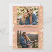 Elegant Dusty Terracotta Copper Wildflower 2 Photo Save The Date (Rückseite)