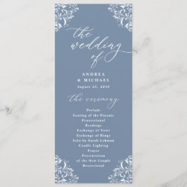 Elegant Dusty Vintag Classic Wedding Programm