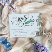 Elegant Dusty Vintag Garden Grüne Hochzeit RSVP Karte