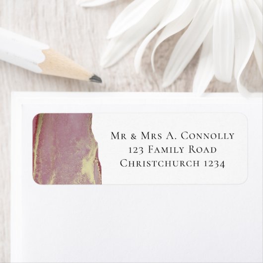 Elegant Dusty Viva Magenta Rücksendeadresse (Insitu)