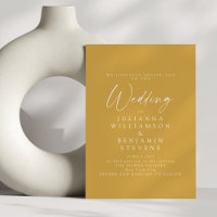 Elegant Dusty Yellow Minimalistisch Script Wedding