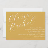 Elegant Dusty Yellow Script Minimal Bat Mitzvah Einladung (Vorderseite)