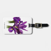 Elegant Dutch Iris Lila Sensation Blume Gepäckanhänger (Vorderseite horizontal)