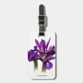 Elegant Dutch Iris Lila Sensation Blume Gepäckanhänger (Vorderseite vertikal)