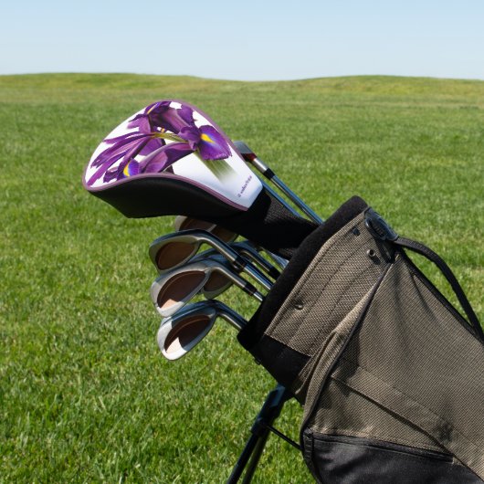 Elegant Dutch Iris Lila Sensation Blume Golf Headcover (In SItu)