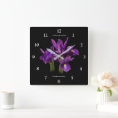 Elegant Dutch Iris Lila Sensation Blume Quadratische Wanduhr (Zuhause)