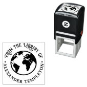 Elegant Earth World Globe Map Library Book Permastempel (Beispiel)