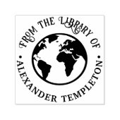 Elegant Earth World Globe Map Library Book Permastempel (Design)