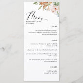 Elegant Earthy Blooms und Sage Green Wedding Menükarte (Vorderseite)