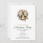 Elegant Earthy Colors Christmas Bell Invitation Einladung (Vorderseite)