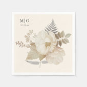 Elegant Earthy Floral Chic Cream Wedding Serviette (Vorderseite)