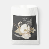 Elegant Earthy Floral Chic Dark Gray Wedding Geschenktütchen (Vorderseite)