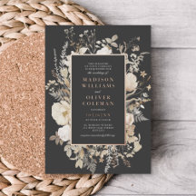 Elegant Earthy Floral Dark Gray Moody Wedding REAL