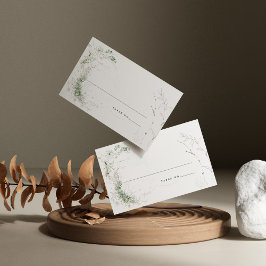 Elegant Earthy Greenerity Watercolor Wedding Platzkarte