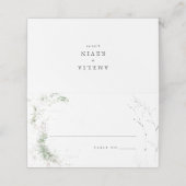Elegant Earthy Greenerity Watercolor Wedding Platzkarte (Außenseite Aufgefaltet)