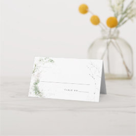 Elegant Earthy Greenerity Watercolor Wedding Platzkarte