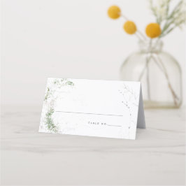 Elegant Earthy Greenerity Watercolor Wedding Platzkarte