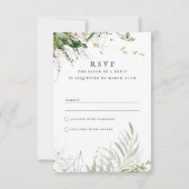Elegant Earthy Greenerity Watercolor Wedding RSVP Karte (Vorderseite)
