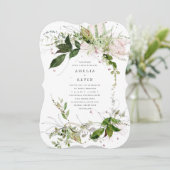 Elegant Earthy Greenery Einladung (Stehend Vorderseite)