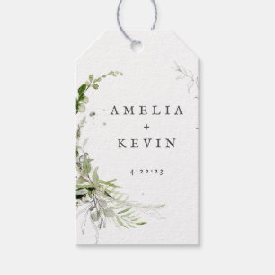 Elegant Earthy Greenery Personalisiert Names Date Geschenkanhänger