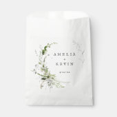 Elegant Earthy Greenery Personalisiert Names Date Geschenktütchen (Vorderseite)