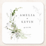 Elegant Earthy Greenery Personalisiert Names Date Rechteckiger Pappuntersetzer<br><div class="desc">Dieses elegante Design ist vollständig anpassbar und zeichnet sich durch eine zarte Aquarellgrünen aus, die Ihre Details umrahmen. Ideal für jede schöne Veranstaltung. Das ist Teil meiner Sammlung namens "Earthy Greenery". Vielen Dank für Ihre Unterstützung und Interesse an meinem Design(en), und seien Sie sicher, in meinem Shop zu besuchen, um...</div>