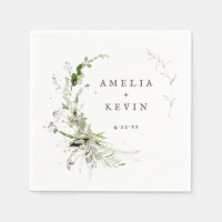 Elegant Earthy Greenery Personalisiert Names Date