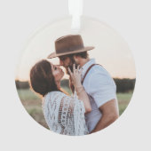 Elegant Earthy Greenery Personalisiert Names Foto Ornament (Rückseite)