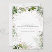 Elegant Earthy Greenery Watercolor Names Wedding Einladung (Rückseite)