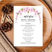 Elegant Earthy Greenery Watercolor Wedding Menu Menükarte