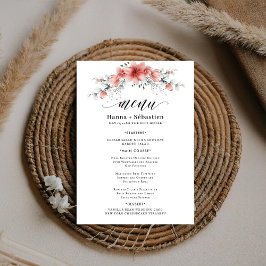 Elegant Earthy Greenery Watercolor Wedding Menu Menükarte