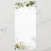 Elegant Earthy Greenery Watercolor Wedding Menu Menükarte (Rückseite)