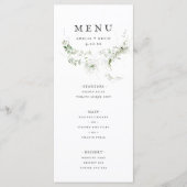 Elegant Earthy Greenery Watercolor Wedding Menu Menükarte (Vorderseite)