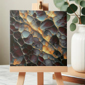 Elegant Earthy Maroon und Amber Abstrakt Stone Fliese